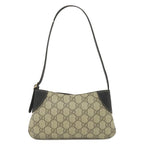 Gucci Shoulder Bag GG Emblem Small Supreme Canvas Black Silver