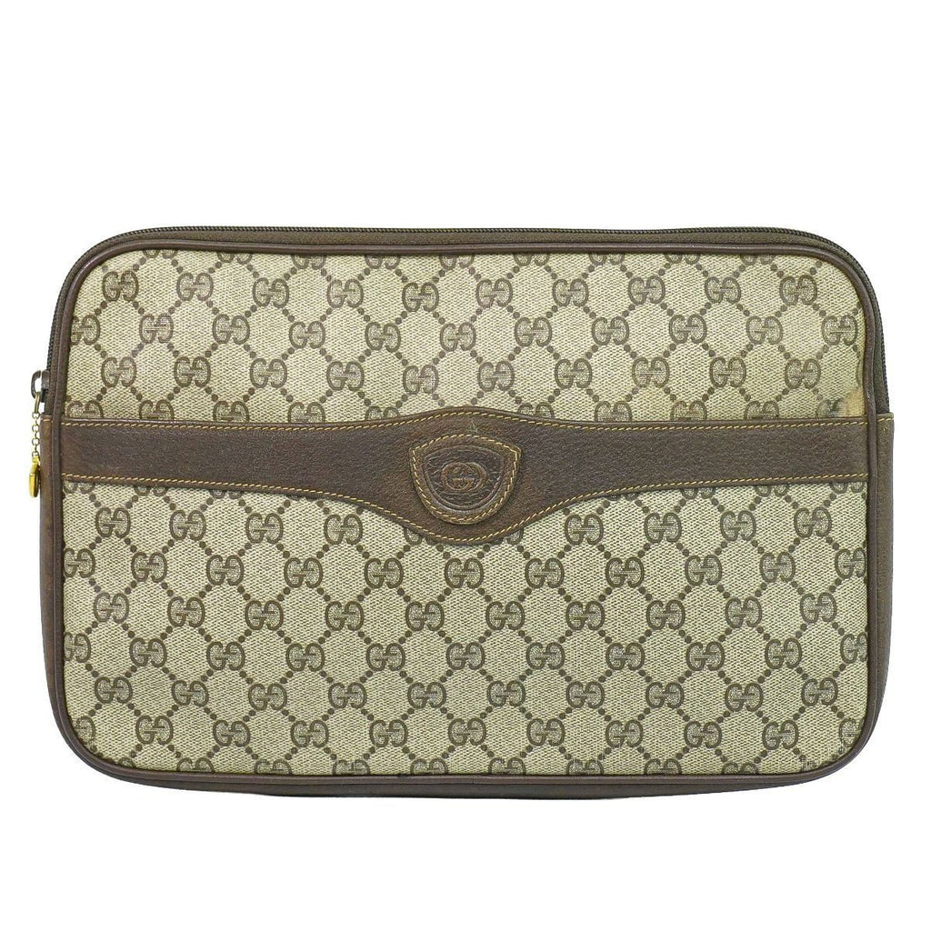 Gucci Vintage GG Supreme Clutch Beige