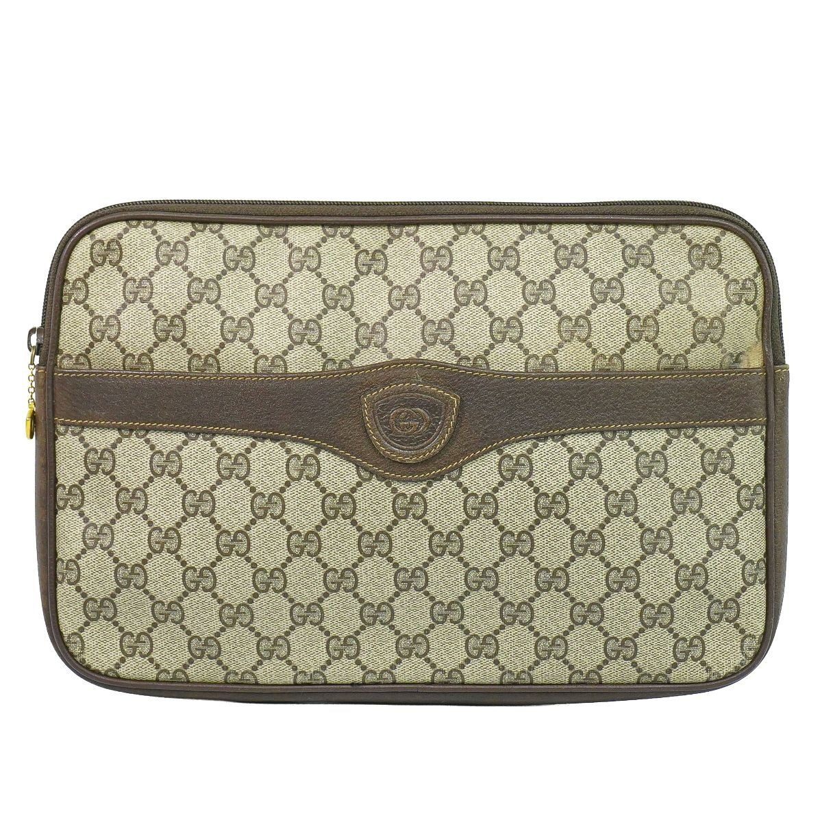 Gucci Vintage GG Supreme Clutch Beige