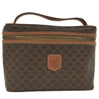 Celine Vanity Bag Macadam Pattern Leather Brown