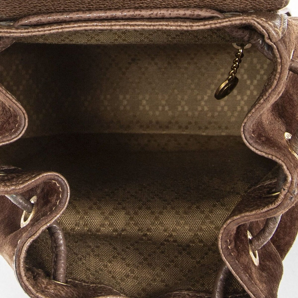 Gucci Mini Bamboo Backpack Brown Suede Leather — view 9