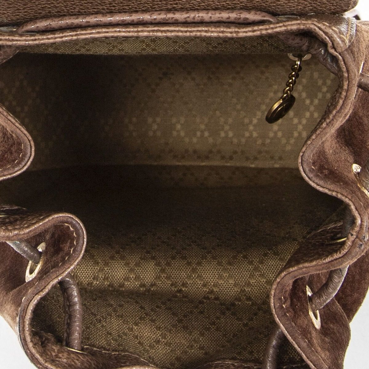 Gucci Mini Bamboo Backpack Brown Suede Leather — view 9