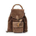 Gucci Mini Bamboo Backpack Brown Suede Leather