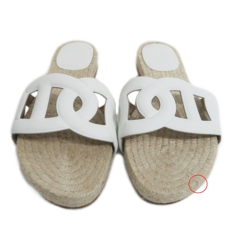 Hermes Espadrilles Sandals Famosa Size 36 White Natural Shoes — view 3