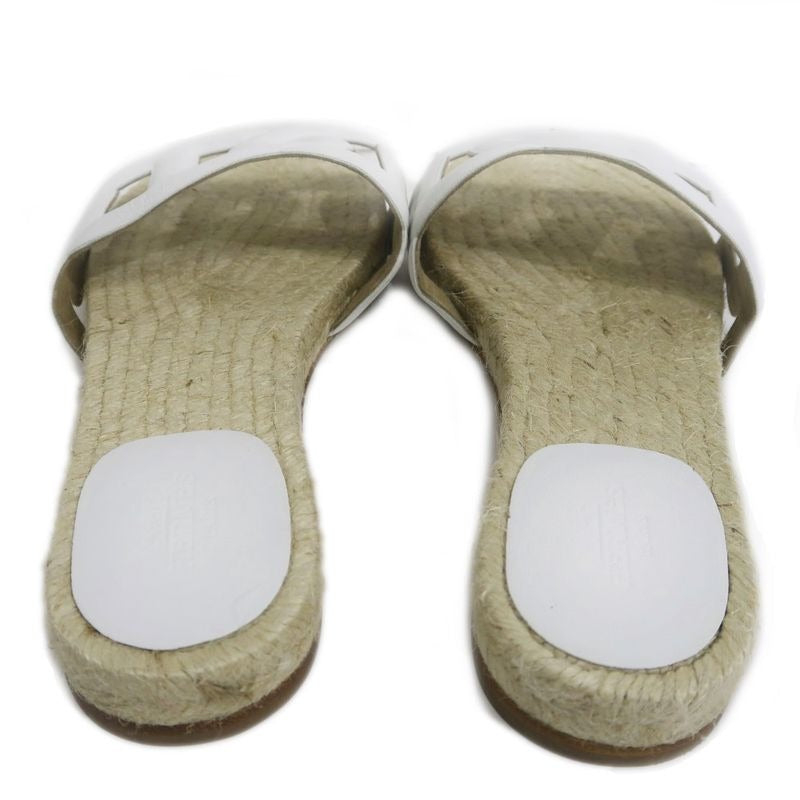 Hermes Espadrilles Sandals Famosa Size 36 White Natural Shoes — view 6