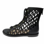 Dior D Trap Mesh Leather Sandals Boots Shoes 37 Black