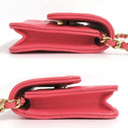 Chanel Quilted Chain Pochette Salmon Pink Cd0204 Gold Hardware Cuff — view 5