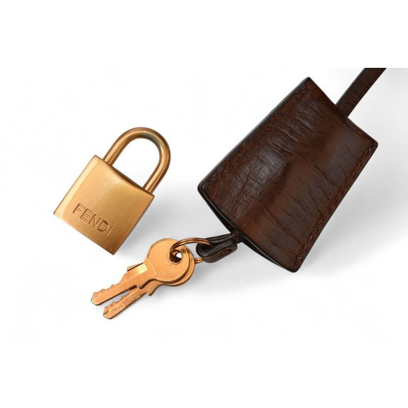 Fendi Bag Mini Boston Zucca Pattern 8 Bl068 Khaki Brown — view 9