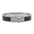 Hermes Kelly Bracelet Bangle Black Silver