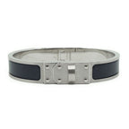 Hermes Kelly Bracelet Bangle Black Silver