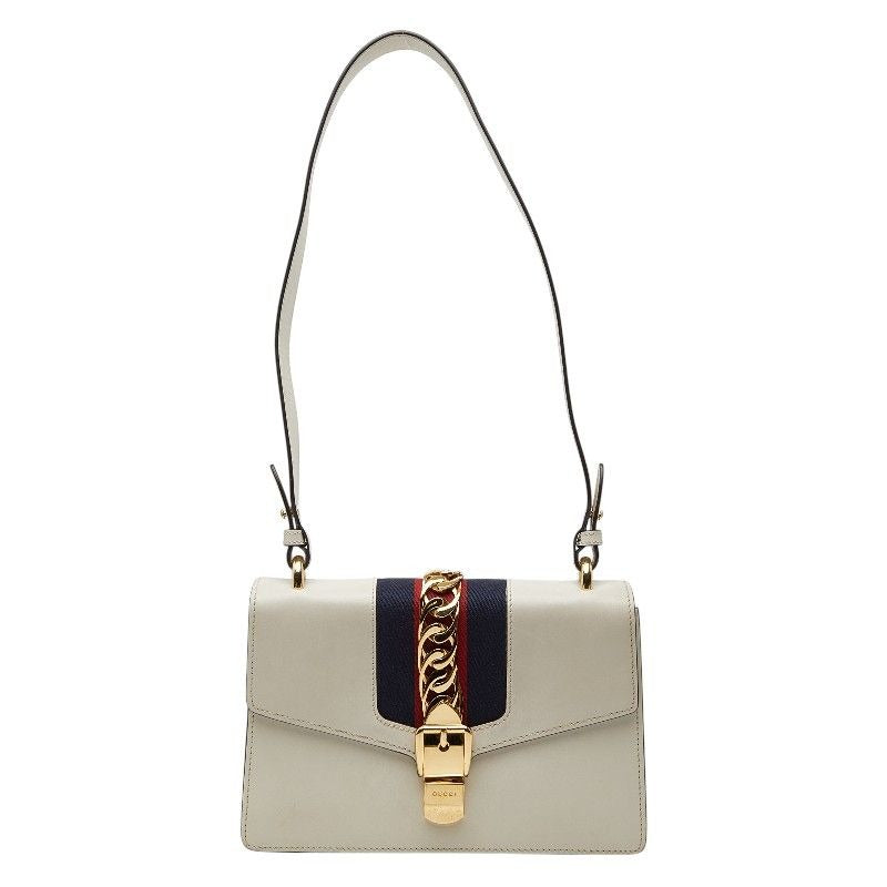 Gucci Sylvie Sherry Line White Multicolor Leather