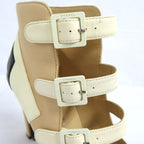 Chanel Short Boots Ankle Strap Coco Mark 35.5 Beige Black White — view 6