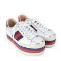 Gucci Platform Leather Low Cut Sneakers 7.5 Lace Up Shoes