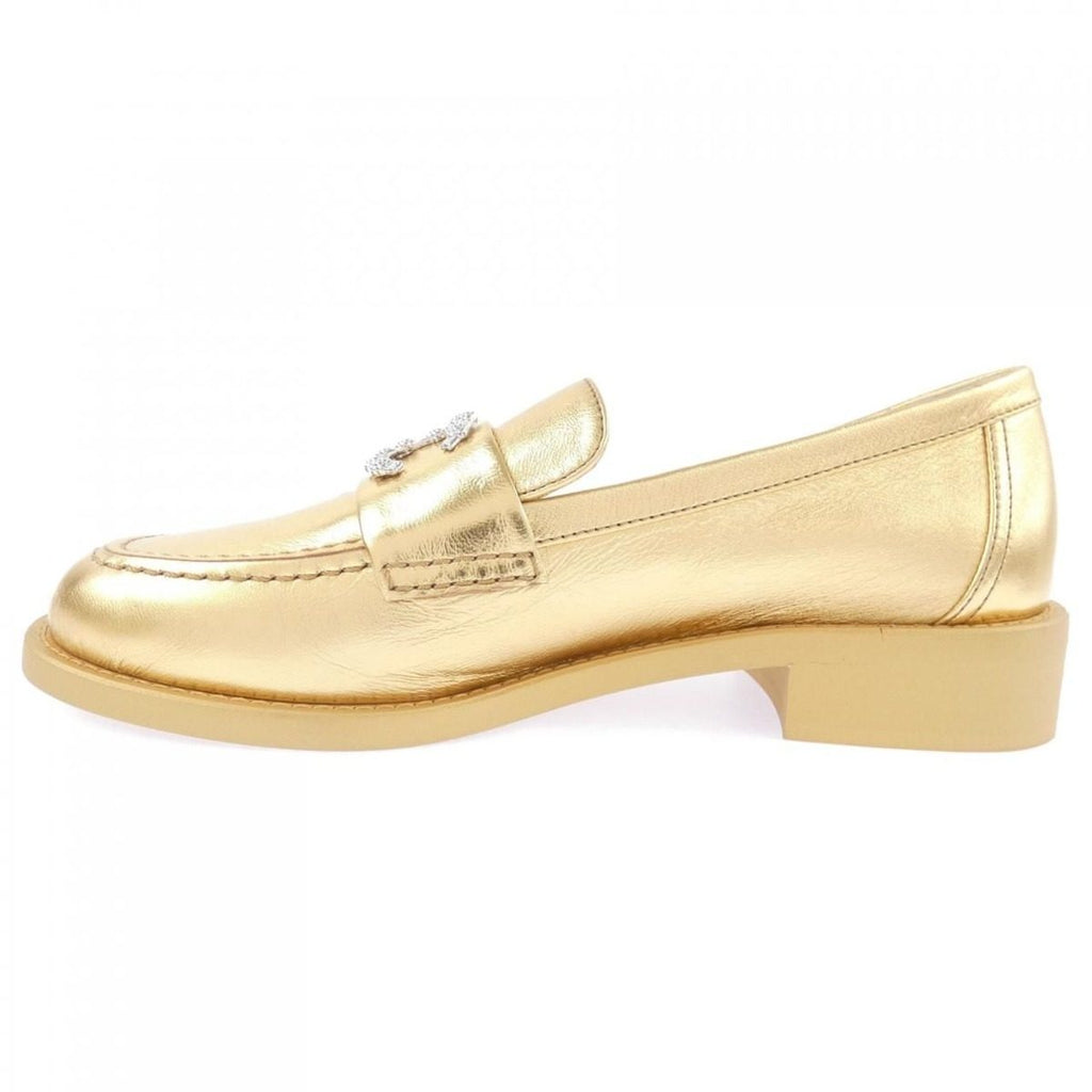 Chanel Shoes Loafers Gold — view 2
