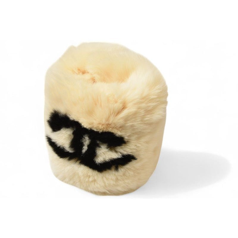 Chanel Bangle Rabbit Fur Coco Mark Cufflinks Bracelet Wristband