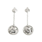 Louis Vuitton Monogram Galle Earrings 18k WG White Gold 750 Pierced