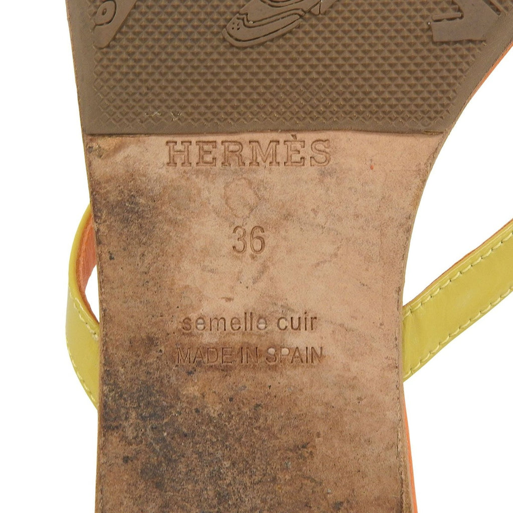 Hermes Silver Hardware Medor Leather Flat Thong — view 5