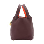 Hermes Picotin Lock Eclat 18 PM Hand Bag Taurillon Clemence Swift Pull Orange