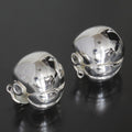 Hermes Apple Motif Earrings Silver 925 Vintage E1397