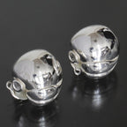 Hermes Apple Motif Earrings Silver 925 Vintage E1397