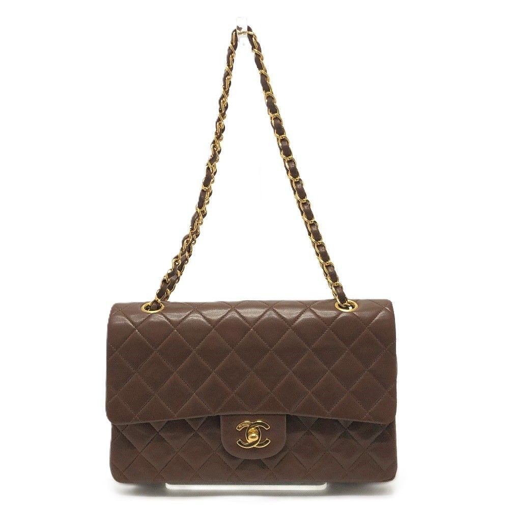 Chanel Shoulder Bag Quilted 25 Lambskin Brown