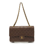Chanel Shoulder Bag Quilted 25 Lambskin Brown