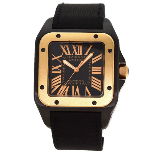Cartier Santos Watch SS Fabric Leather