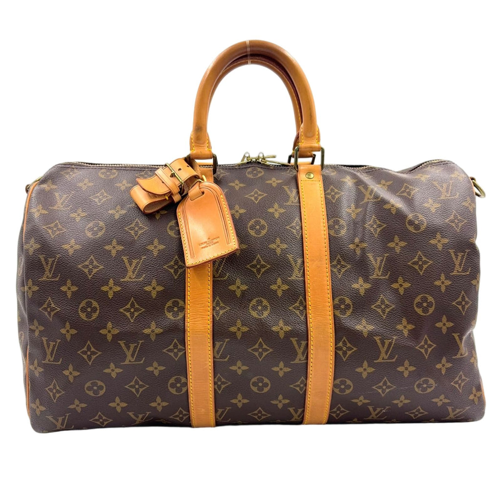 Louis Vuitton Keepall Bandouliere 45 Monogram Leather Brown Light Boston