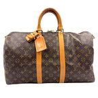 Louis Vuitton Keepall Bandouliere 45 Monogram Leather Brown Light Boston