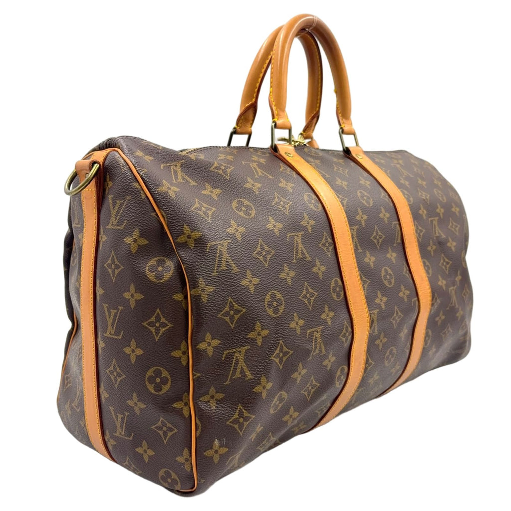 Louis Vuitton Keepall Bandouliere 45 Monogram Leather Brown Light Boston — view 2