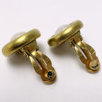 Chanel Plated Faux Pearl 94 a Gold Vintage Earrings — view 7