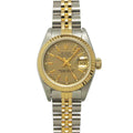 Rolex Datejust Number Houndstooth Watch Champagne 18k Yellow Gold Automatic