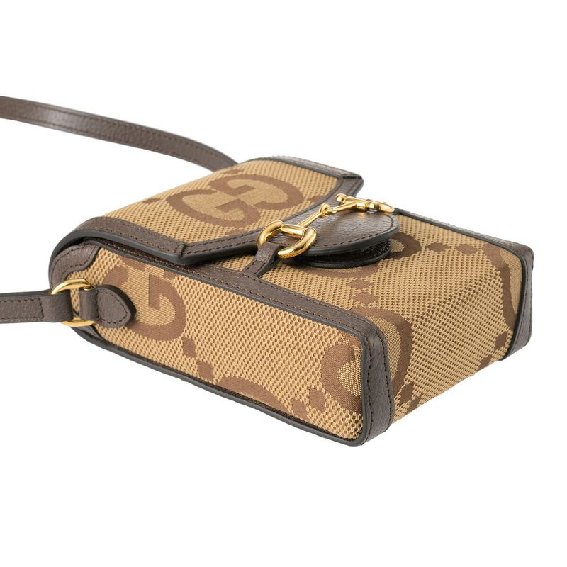 Gucci Shoulder Bag Jumbo GG Canvas Beige — view 3