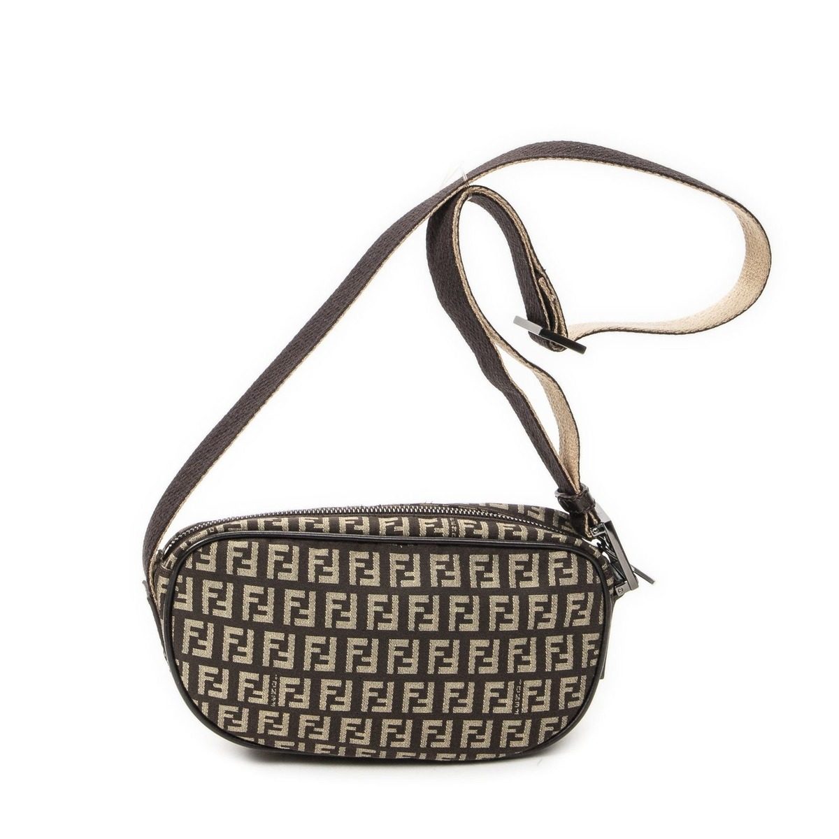 Fendi Sam Crossbody Brown Zucchino Canvas — view 5