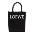 Loewe Tote 2-Way Raffia Leather Black Gold Travel