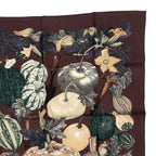 Hermes Scarf Silk Carre 90 Citrouilles ET Coloquintes Pumpkin and Colocint Brown — view 3