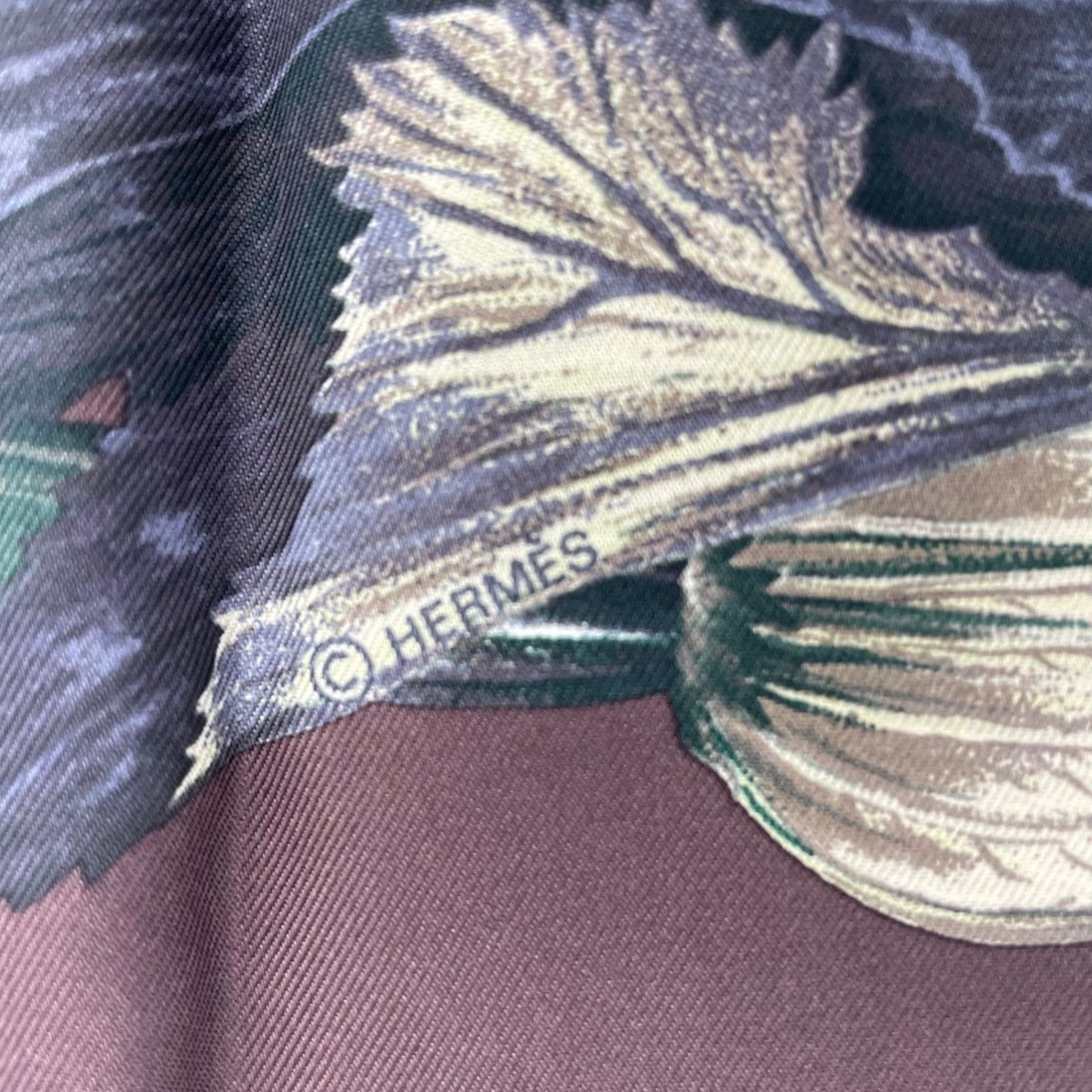 Hermes Scarf Silk Carre 90 Citrouilles ET Coloquintes Pumpkin and Colocint Brown — view 8