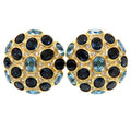 Christian Dior Vintage Stone Blue Gold Earrings Accessories 0359