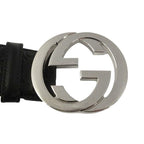 Gucci Interlocking Buckle Belt GG Black Leather — view 2