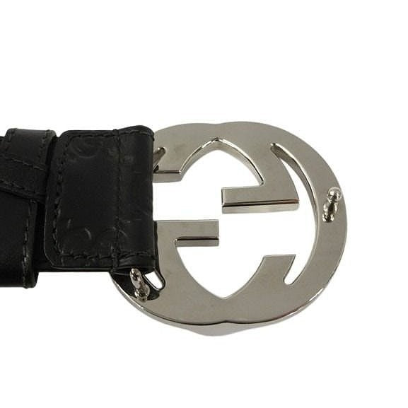 Gucci Interlocking Buckle Belt GG Black Leather — view 3