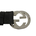 Gucci Interlocking Buckle Belt GG Black Leather — view 3