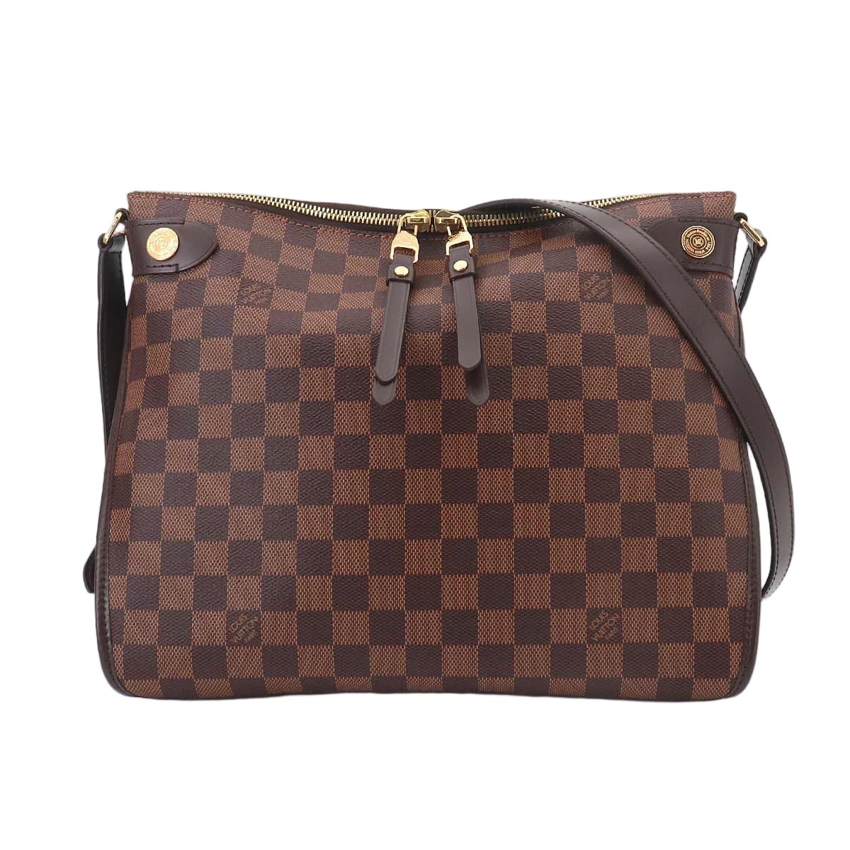 Louis Vuitton Damier Duomo Shoulder Bag Ebene Brown Gold