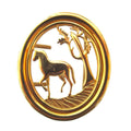 Hermes Vintage Horse Motif Belt Buckle Gold