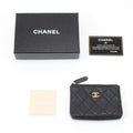 Chanel Wallet Coin Case Caviar Leather Black Ring