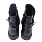 Hermes Short Boots Jeff Black Silver Hardware Leather Shoes — view 5