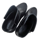 Hermes Short Boots Jeff Black Silver Hardware Leather Shoes — view 6