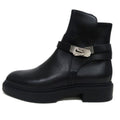Hermes Short Boots Jeff Black Silver Hardware Leather Shoes
