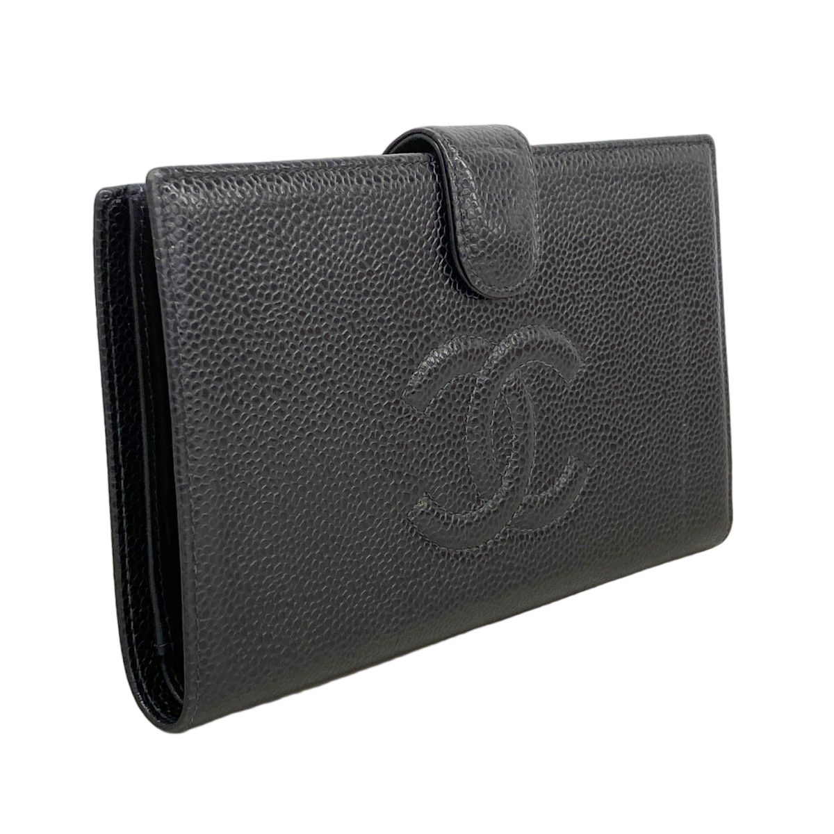 Chanel Wallet Caviar Leather Black Gold — view 2