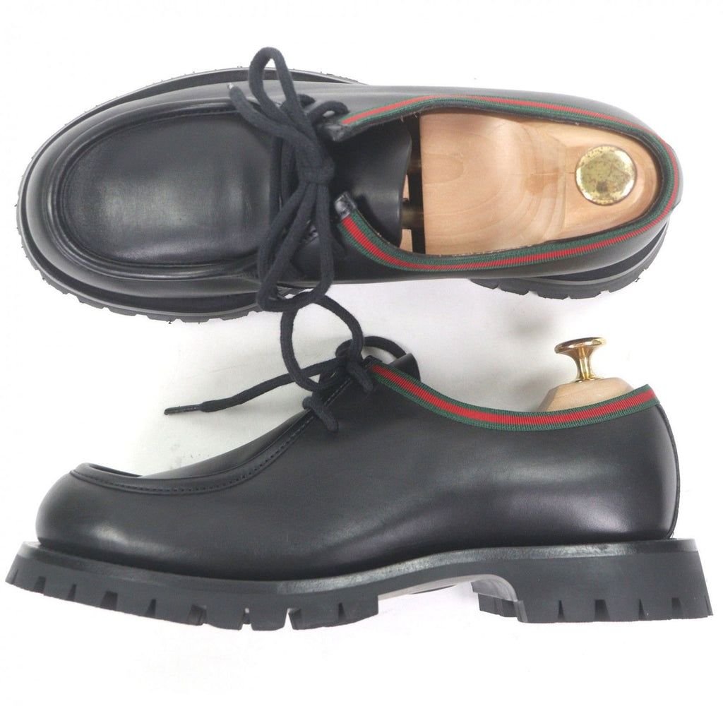 Gucci Leather Web Stripe Tyrolean Shoes Deck Black 7 Handbag — view 4