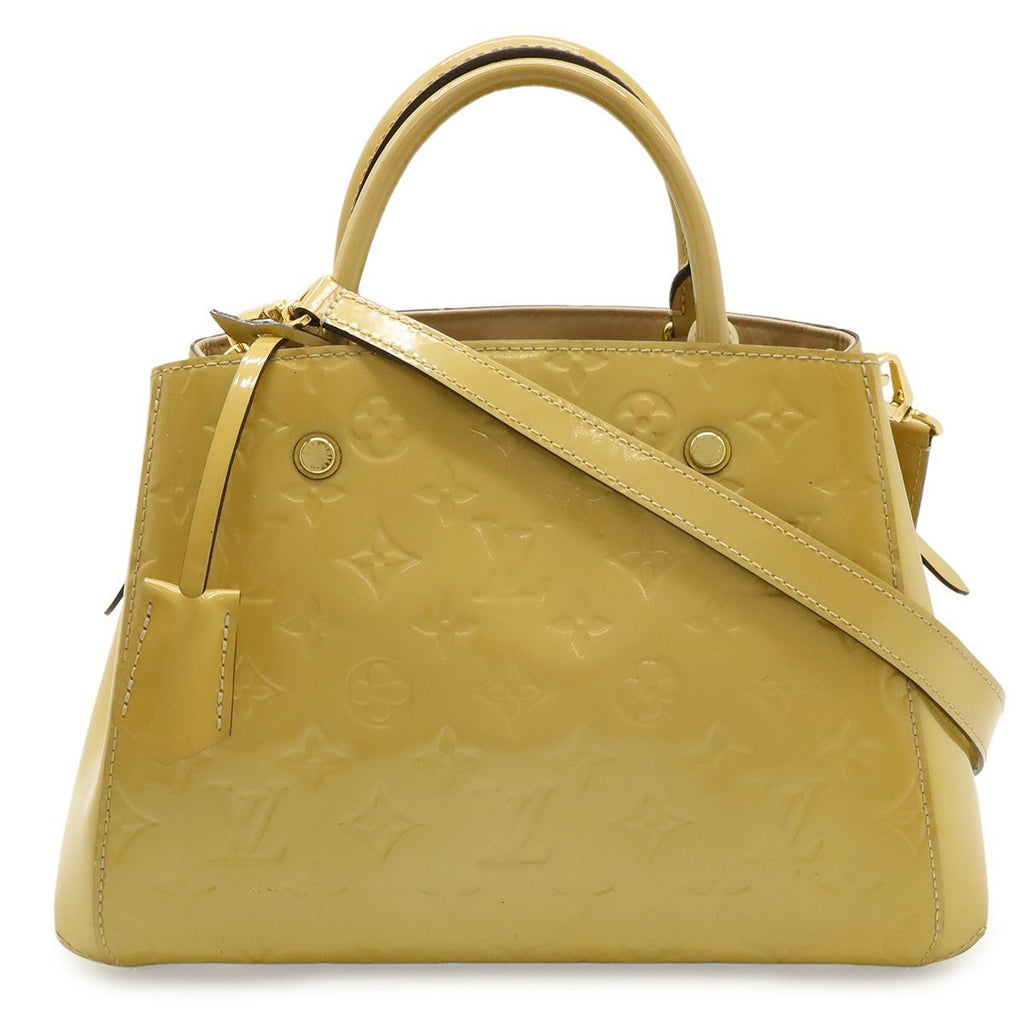 Louis Vuitton Monogram Vernis Montaigne BB 2-Way Shoulder Bag Patent Dune